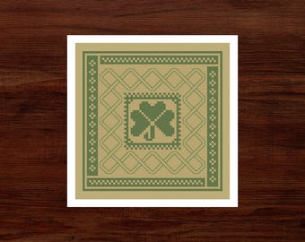 Shamrock Cross Stitch Pattern: Celtic Irish Decor (Digital Download)