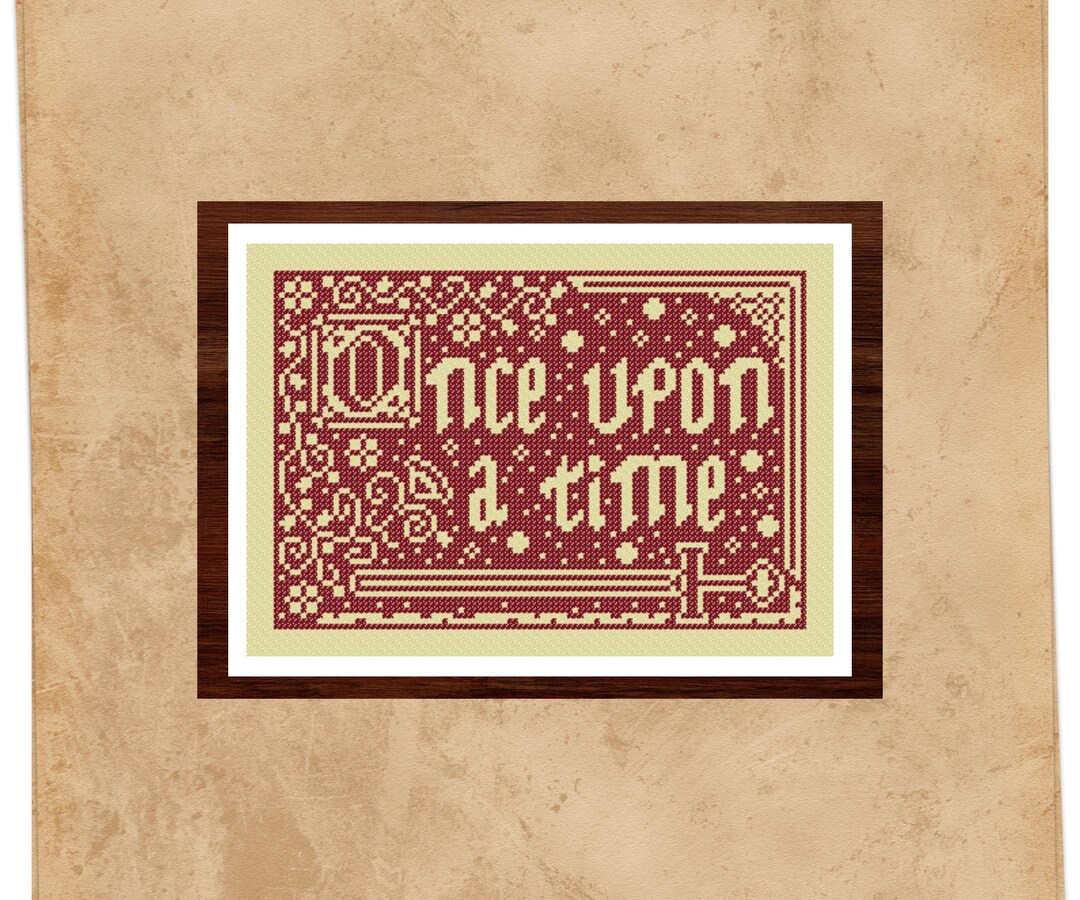 昔々のおとぎ話のクロスステッチパターン：読書好きへのギフト