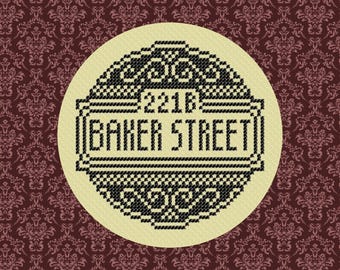 Sherlock Holmes Cross Stitch Pattern: 221B Baker Street (Digital Download)