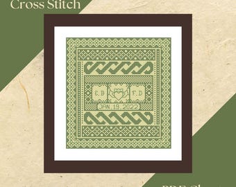 Irish Wedding Cross Stitch Chart, Celtic Sampler (PDF Chart)