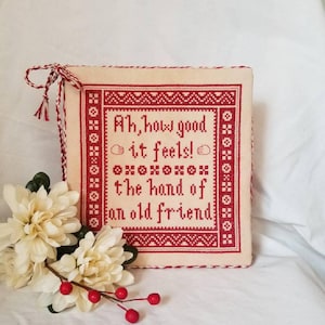 Hand of an Old Friend, Cross Stitch, Cross Stitch Pattern, PDF Chart, X Stitch, Cross Stitch Sampler, Friendship Cross Stitch