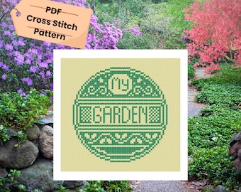 My Garden Cross Stitch Pattern: Floral Design (PDF Chart Digital Download)