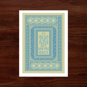 Blessed Virgin Mary Cross Stitch Pattern: Catholic Embroidery (PDF Chart)
