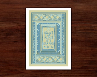 Blessed Virgin Mary Cross Stitch Pattern: Catholic Embroidery (PDF Chart)