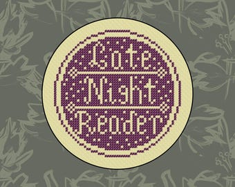 Late Night Reader Cross Stitch Pattern: Book Lover Gift (Digital Download)