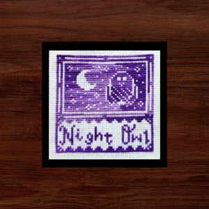 Night Owl Cross Stitch Chart: Small Sampler (PDF Chart)