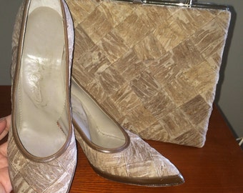 Rare Vintage matching Heels and Purse