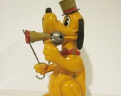 Walt Disney Productions Pluto Drum Major Tin Litho Windup by Linemar 1950s