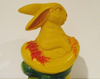 Viscoloid Celluloid Rabbit in an Easter Hat Easter Decoration Toy 1930s
