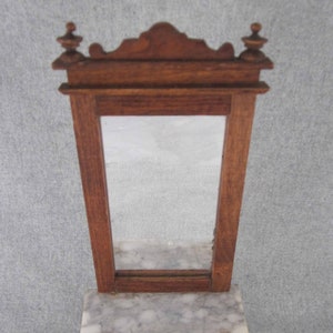 Early Schneegas 1" Golden Oak Pier Mirror Hall Stand Dollhouse Furniture Miniature