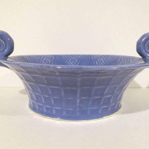 Vintage Studio Pottery Indian Hill Pottery Handled Bowl with Diamond Etched Design