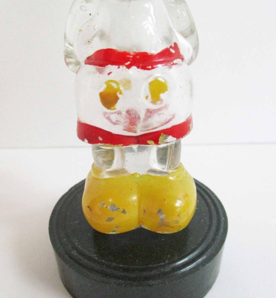 Figural Painted Glass Mickey Mouse Perfume Bottle… - image 3