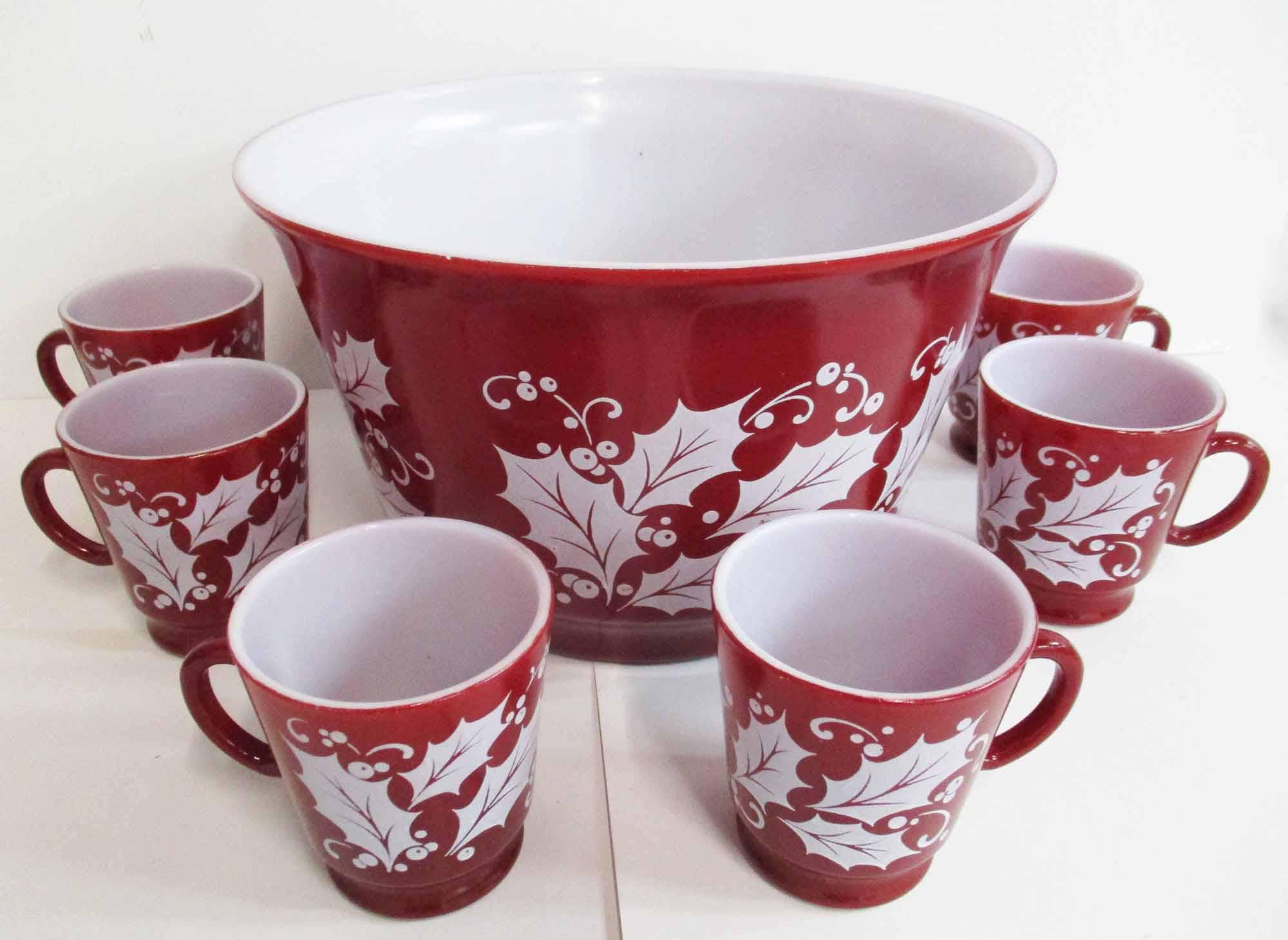 Punch Bowl Set Hazel Atlas - Etsy