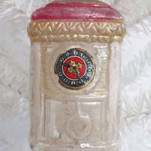 Orologio da torre in vetro sottile vittoriano con quadrante di carta, decorazione per albero di Natale, anni '20