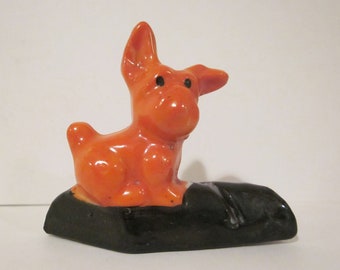 Made in Japan Glazed Bisque Scottie Dog Placecard Holder