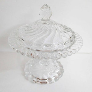 Fostoria Glass Company Kolonie Muster Klar Überzogener Footed Candy Dish 1940er Jahre