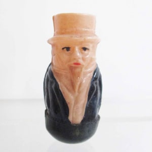 Vintage Celluloid Roly Poly Small 1-5/8&quot; tall Grandpa Toy 1920s