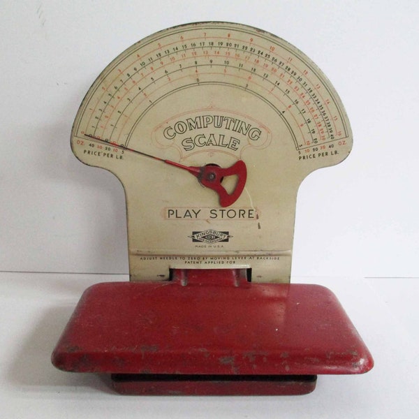 Vintage Toy Play Store Computing Scale Steel Kingsbury New Hampshire USA Works 1930s