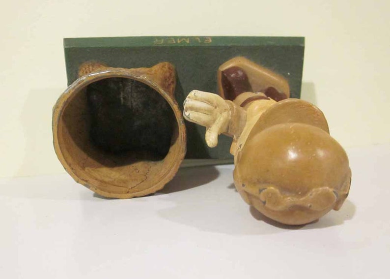 Vintage Cast Metal Elmer Fudd Tree Trunk Pencil Holder 1940s