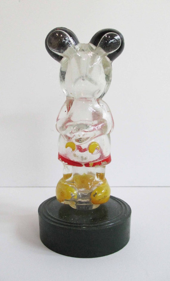 Figural Painted Glass Mickey Mouse Perfume Bottle… - image 5