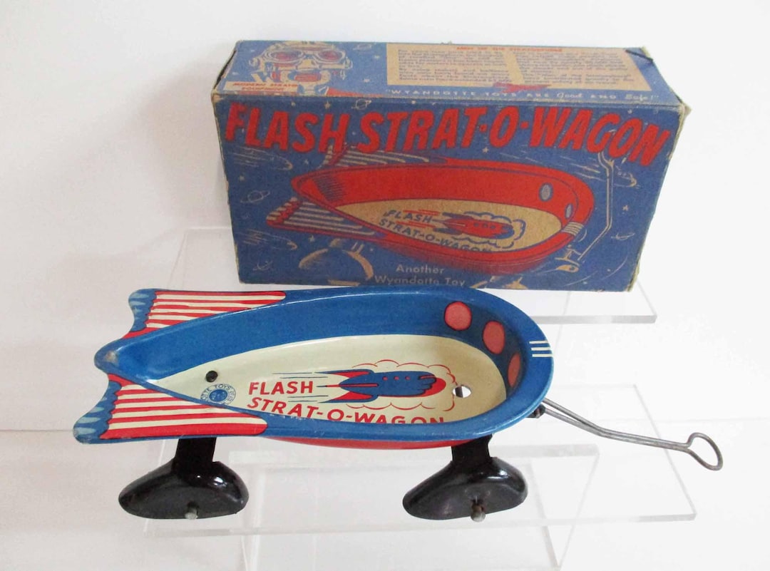 Art Deco Wyandotte Flash Gordon Strat-o-wagon Toy With Box 1940s