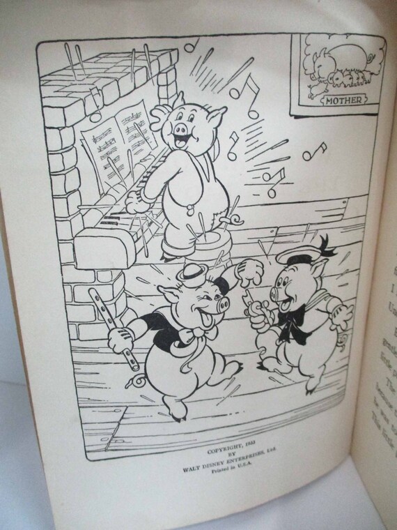 1933年製 ウォルト・ディズニーの「三匹の子豚」ソフトブック - Etsy 日本