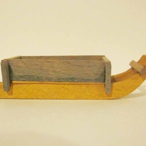 Made in Germany Small 1&quot; Scale Wooden Sled for Dollhouse Universal Theatres Concession 1920s