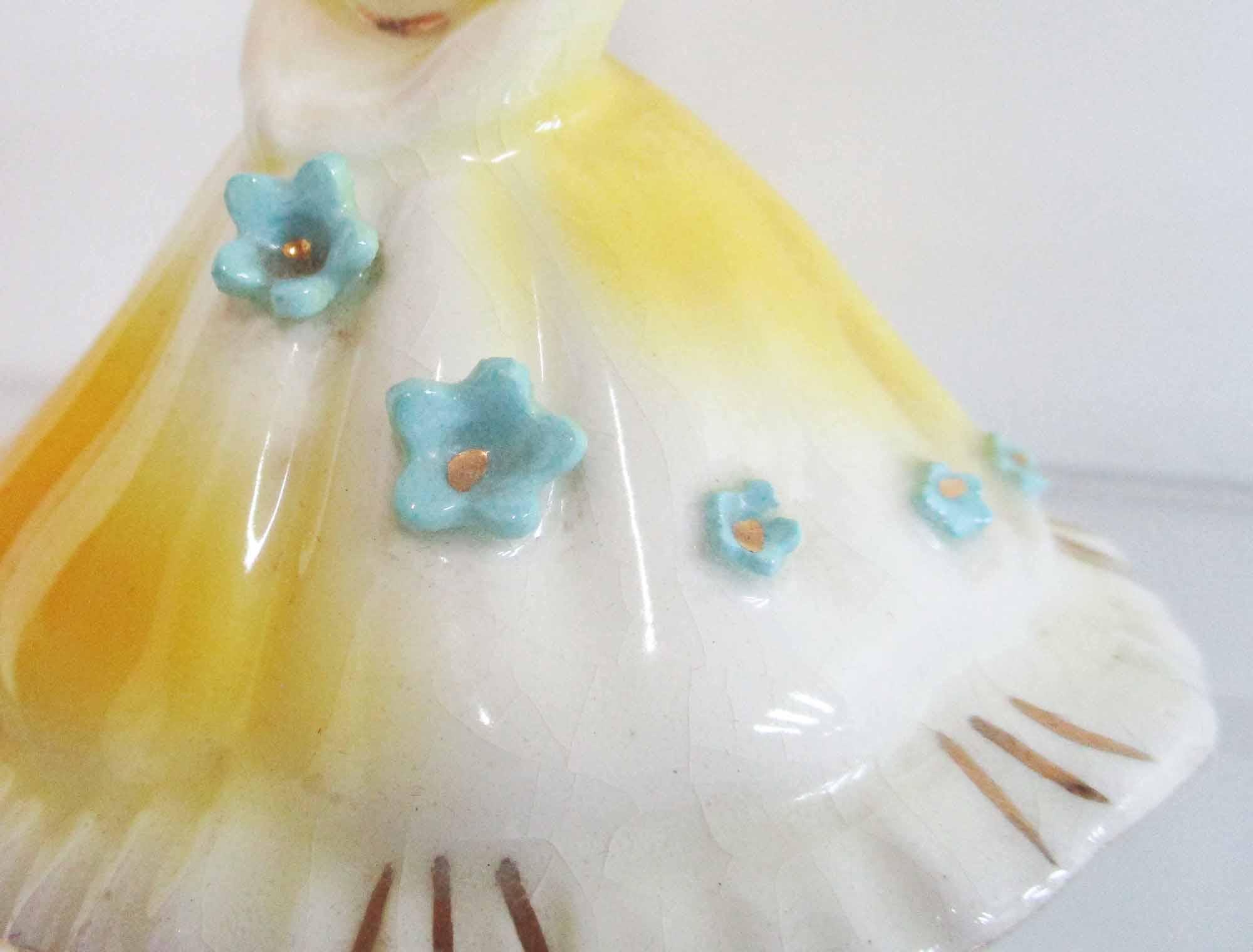 Vintage Japan Ceramic Josef Originals Southern Belle in Yellow