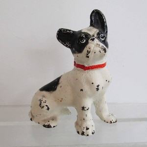 Hubley Cast Iron French - Frenchie - Bulldog Paperweight 1930s