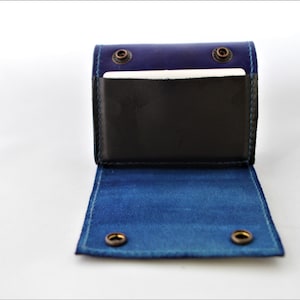 Blue Wrist Wallet Wallet Leather Wallet, Wrist Wallet, Travel Wallet, Leather Wrist Wallet for Women, Bracelet Wallet,