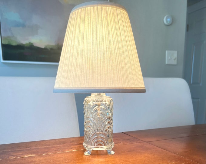 Lovely Vintage Small Crystal Lamp Etsy