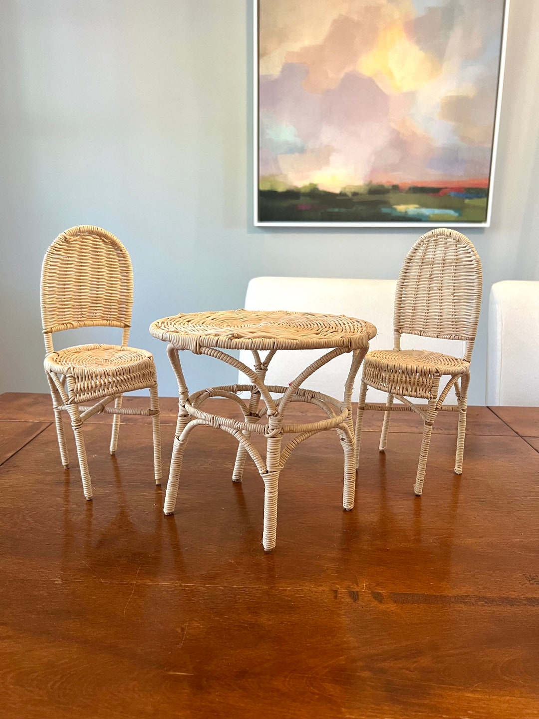 Adorable Doll Wicker Table and Chair Set - Etsy