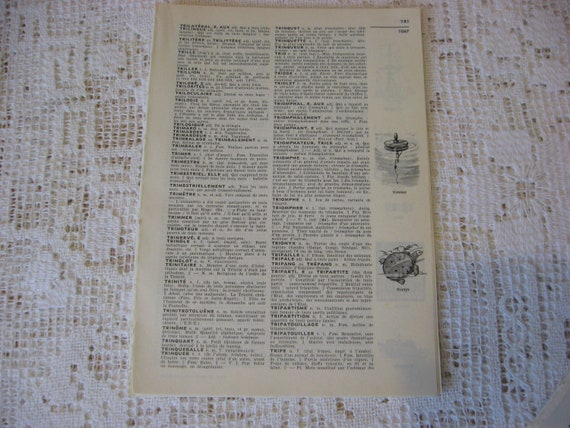 French Dictionary Pages, Petite Larousse ,French Language, Circa 1950s ,Group of 30 pages , Please Read
