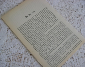 Book Pages,Edgar Allen Poe,Vintage Paper,Paper Pages,Craft Paper,Mixed Media,Collage Paper,Art Supply,12+ Pages