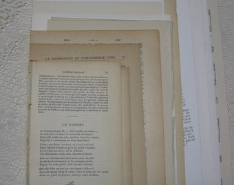 French Book Pages,40 Pages,Vintage Paper,Junk Journal,Paper Ephemera,French Language,Scrapbook Paper,French Music,Ephemera Pack