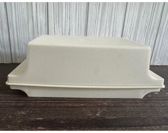 Vintage Tupperware Butter 2 Stick Rectangular Container #1511 & Lid #1512 Almond