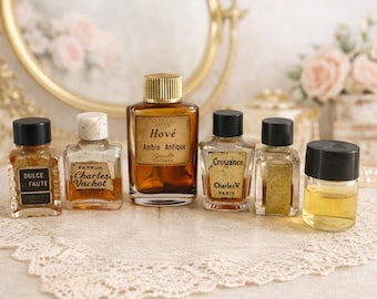 Vintage Miniature Perfume Bottle Lot Antique Charles V Paris 6pc Set