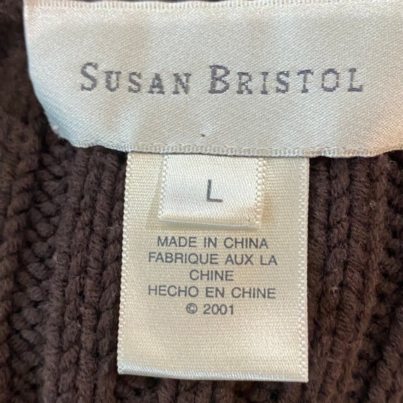 Vintage Susan Bristol Patchwork Cable Knit Earthy - image 5