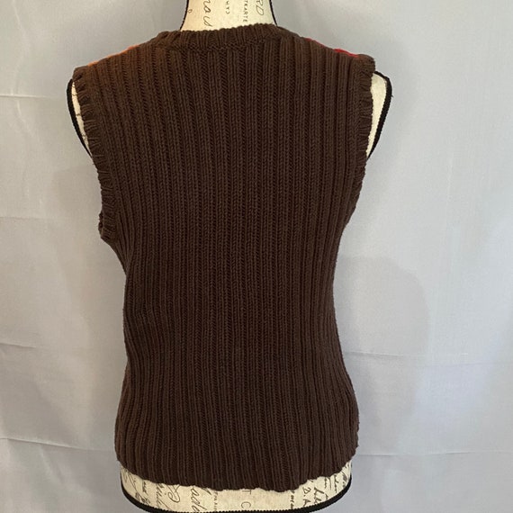 Vintage Susan Bristol Patchwork Cable Knit Earthy - image 2