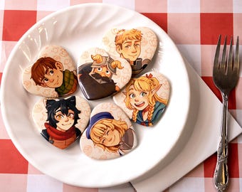 Delicious Dungeon Heart Buttons