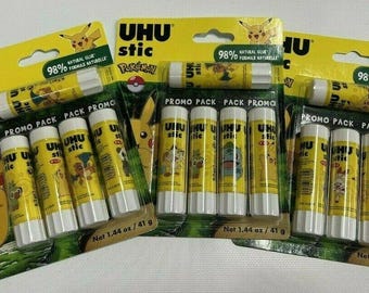 Pokemon UHU Glue Sticks 3x 5-pack -15 sticks total - Brand New Factory Sealed