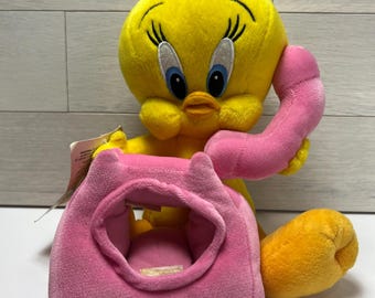 Vintage 2000 Tweety Bird Telephone 9" Plush Warner Bros Studio Store Exclusive