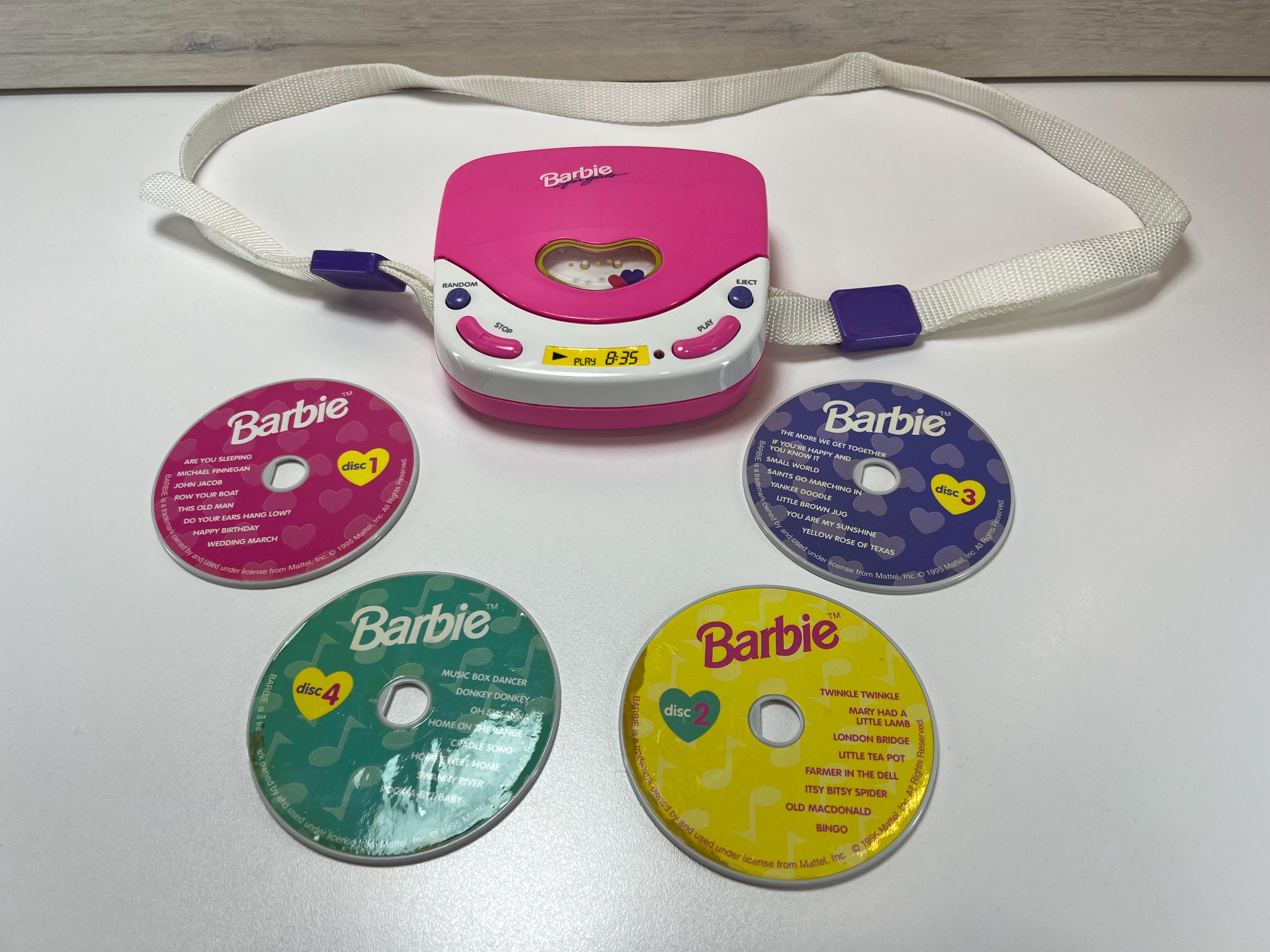 Vintage Barbie Pretend CD Player With Adjustable Strap Mattel 1998