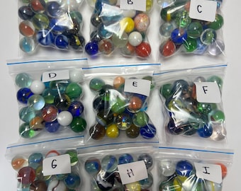 Choose your own - Vintage Glass Marbles - Lot of 25 pieces Beautiful Colourful Patterns