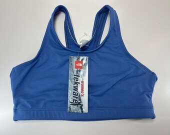 Vintage 90s The North Face Classic Bra Blue Women’s Tekware X-Small Made in USA New Old Stock