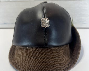 Gorro de invierno marrón con etiqueta Vintage Etiquette Syndicale Union, talla 6 3/8.