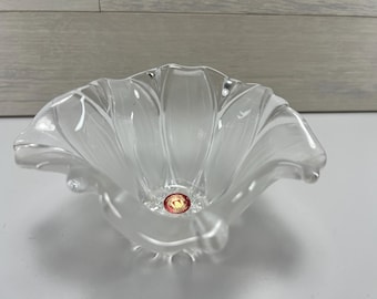 Vintage WaltherGlas Frosted Flower Glass Bowl - Made in Germany - Never used NOS