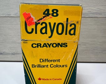 Vintage Crayola Crayon Box 48 Binney & Smith 80s - Incomplete