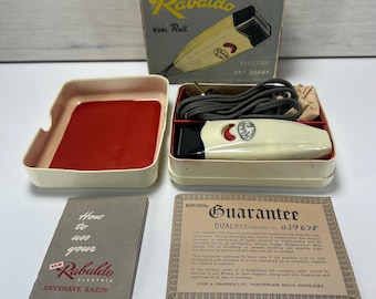 Vintage Rabaldo Electric Dry Razor w/ case - Dual RaS 1940-60 England - rare htf
