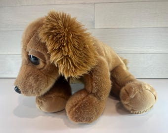 Vintage Russ Berrie Large Ravi Brown Cocker Spaniel Puppy Dog Soft Plush Toy